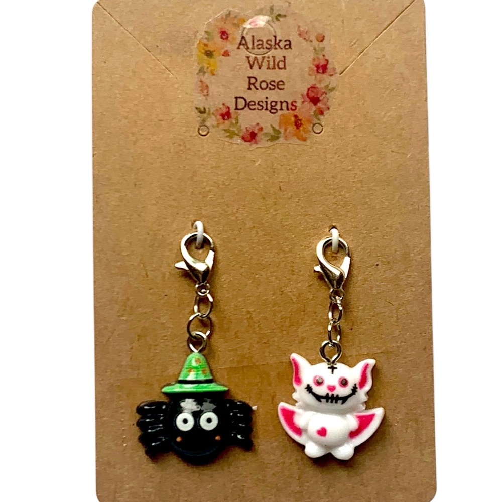 Halloween Spider and Bat Charm set - Picture 1 of 2